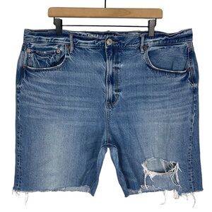 American Eagle Shorts Womens 20 90s Boyfriend Ripped Raw Hem Cutoff Jean Denim